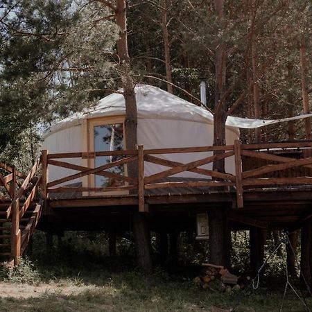 Jurty Z Widokiem, Prywatna Balia- Dzikolas Glamping Krasnobród Buitenkant foto